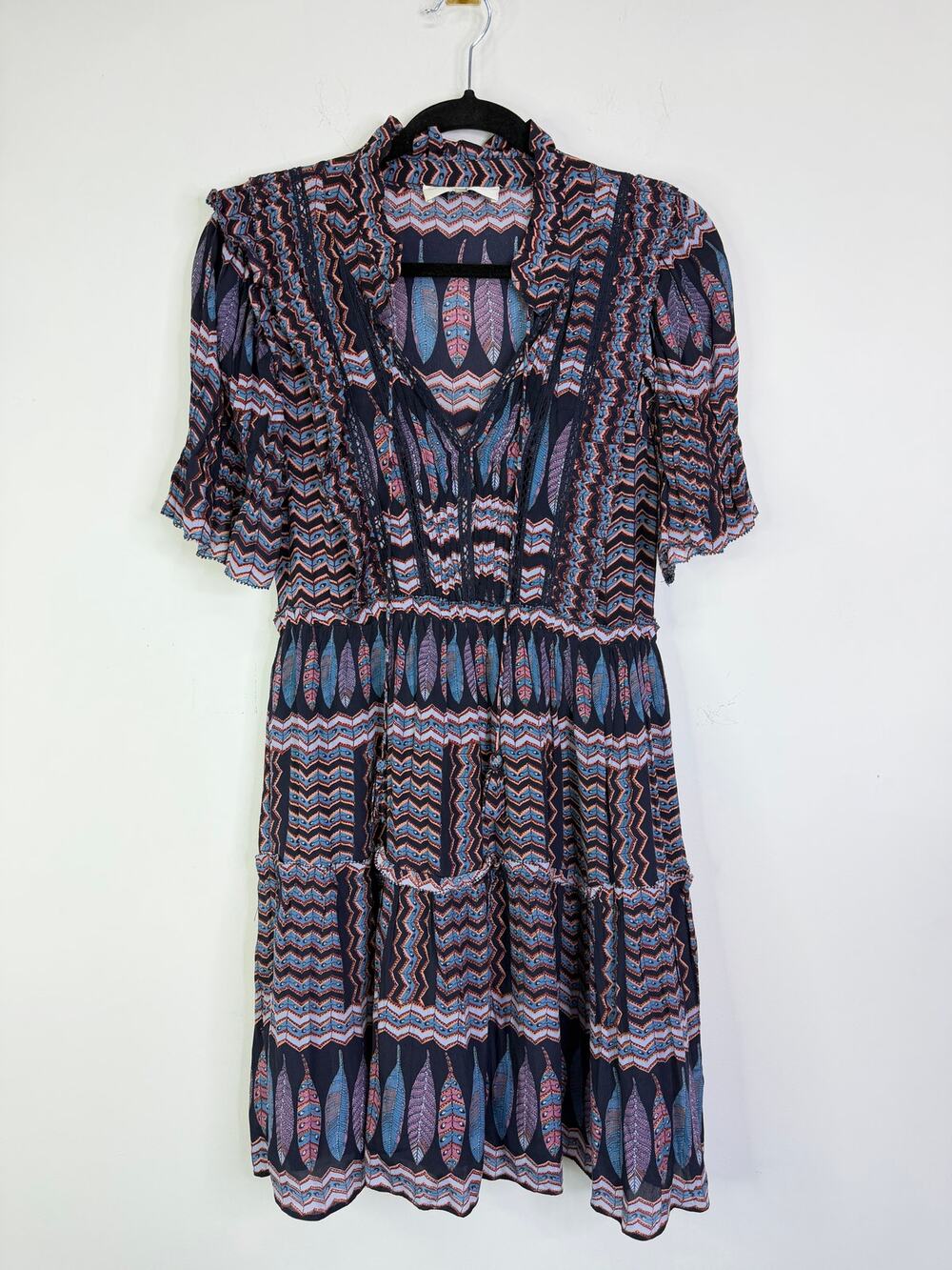 Sea New York Flora Flounce Sleeve Mini Dress Size 4